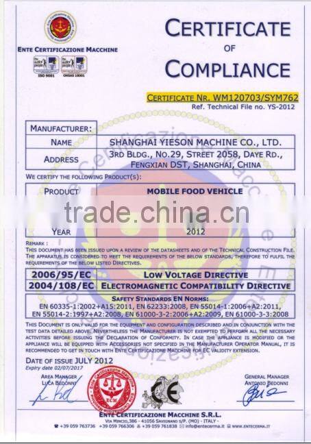 sell at a low price heavy duty mobile fryer food cart / CE Certificate electric food cart outside wood food cart