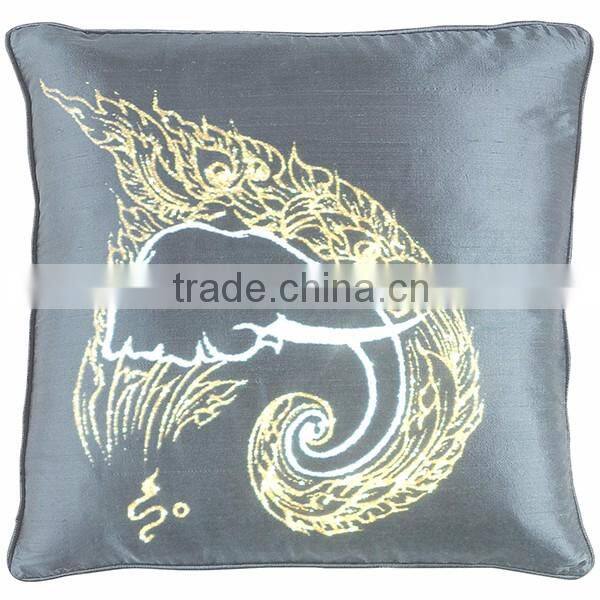 Pillow Case Cushion Covers Silk Art Fabric Painting Handmade Thailand ELEPHANT Floral