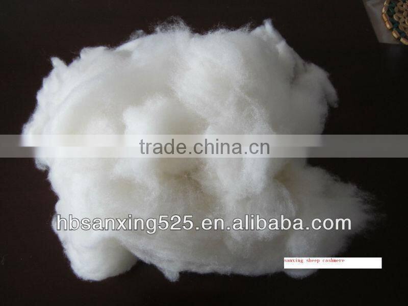100% WHITE COMBED SCOURED SHEEP CASHMERE 19.5-22.5MIC, 30-40MM, BEST QUALITY