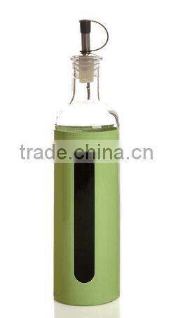 Glass oil vinegar set oil vinegar bottle with metal coating 4 colors
