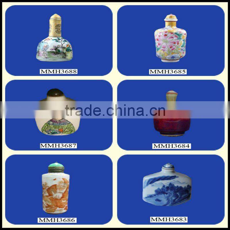 Hand painted useful ceramic snuff box