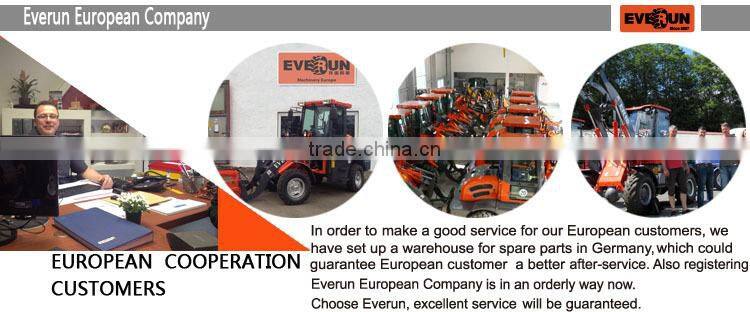 Everun brand New 1.5 ton Compact Wheel Loader With 360 Degree Wooden Forks