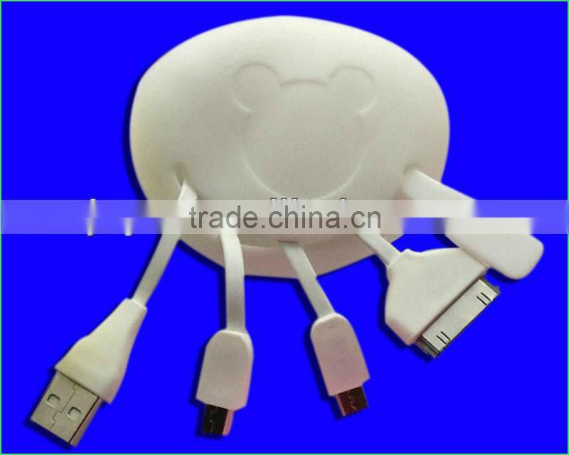 4 in 1 retractable usb cable for all mobile phone