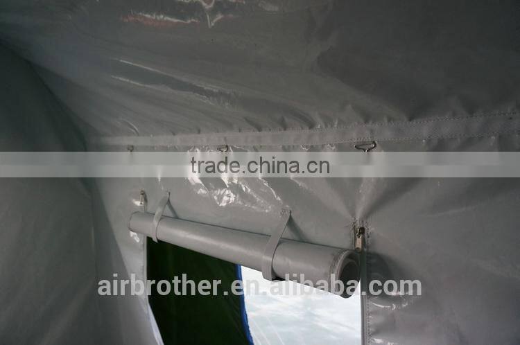 PVC CE army green inflatable refugee tent for sale