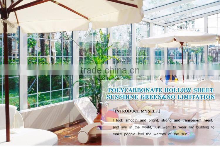 Polycarbonate types of roof covering sheets muti-wall structure 100% Bayer material