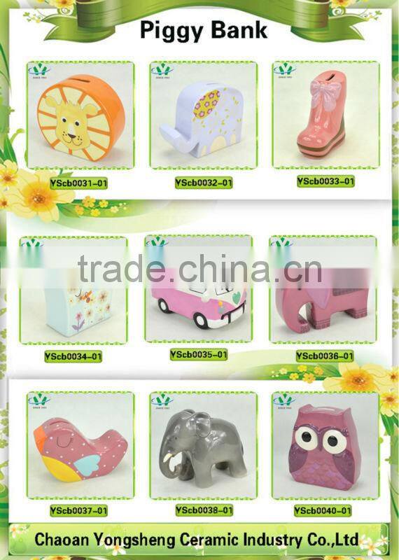 Decorative ceramic custom made coin bank