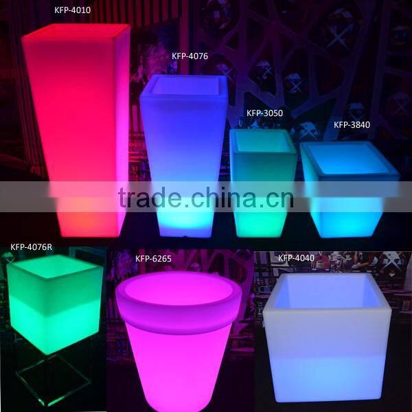 Guangdong Factory flower pot plastic lighted outdoor garden led flower pots