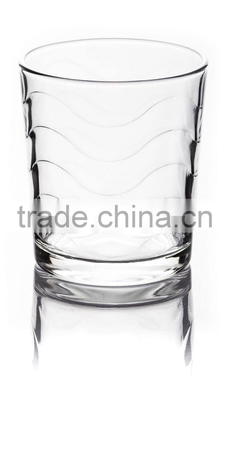 glass manufactory supply old fashion glass cup emboss