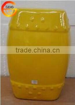 Yellow chinese ceramic round drum stool