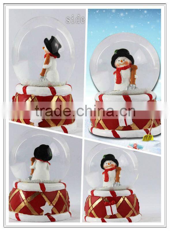Christmas theme resin penguin lighted snow globes