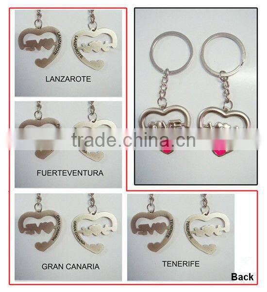 Heart angel shaped with letter key chains