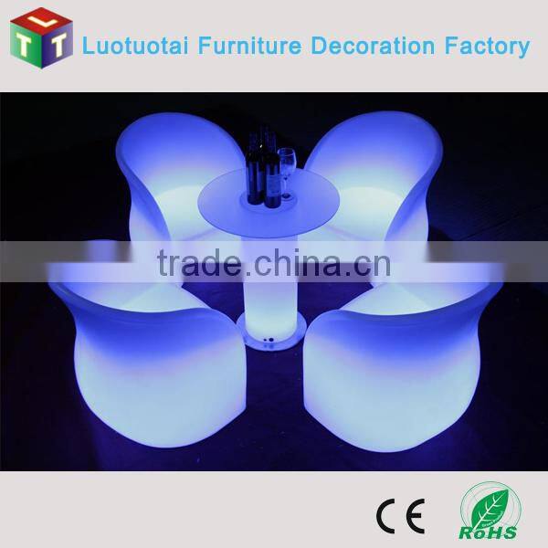 rechargeable 16 color change illuminated led bar chair