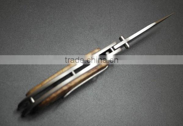 OEM Pocket Survival Camping Knife With Wooden Handle