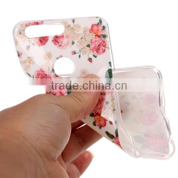 Accept custom IMD craft flower pattern soft TPU back case cover for Huawei Honor8