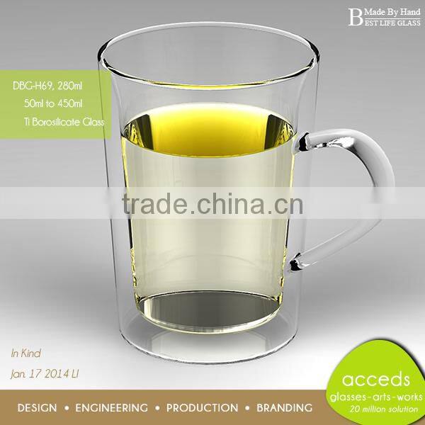 Unique Borosilicate Glass Double Wall Thermos Cup