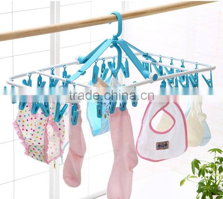 Wholesale Stock 360 Degree Rotate Foldable Plastic Clothes Hangers