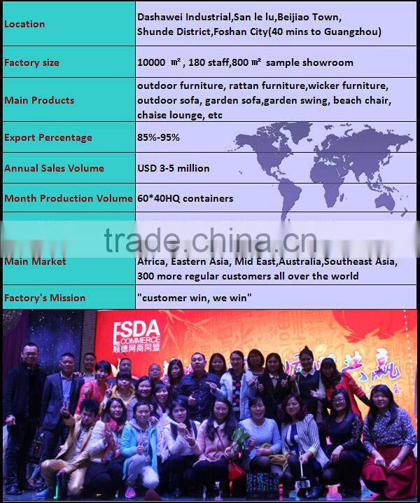 Garden powder coating frame Lounge with fabirc