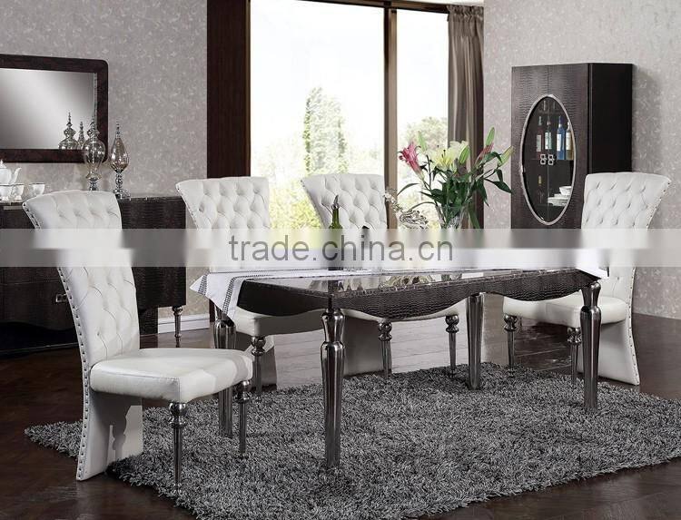 unique leg stainless steel dining chair with high density foam A67