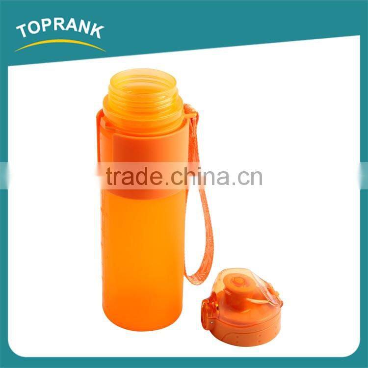 Promotional foldable food grade silicone soft water bottle with cap