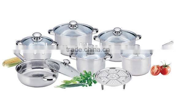 12pcs high quality stainless steel cookware and cooking pots