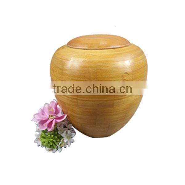 Simple design wholesale wooden urn box for ashes with circle sunken