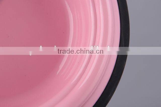 Plastic slip-resistant pet bowl with rubber bottom/ dog bowl
