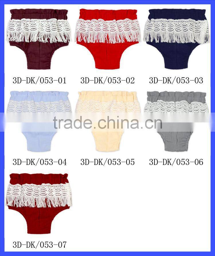 Wholesale Newborn Baby Clothes Boutique High wWaist Wine Ruffle Baby Bloomers