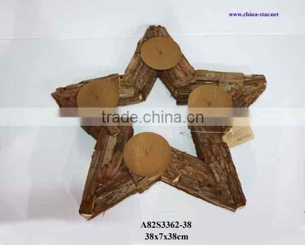 wooden heart wreath with candle holder