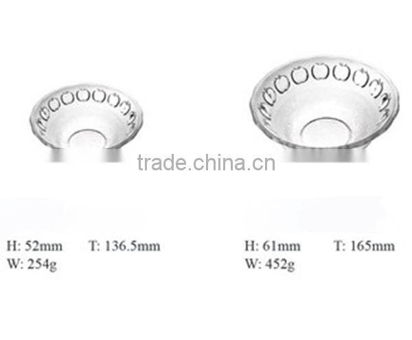 Flowered rimmed glass bowl