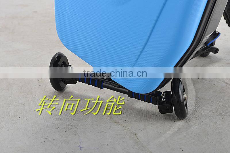 Unique folding scooter luggage pulling suitcase for sale