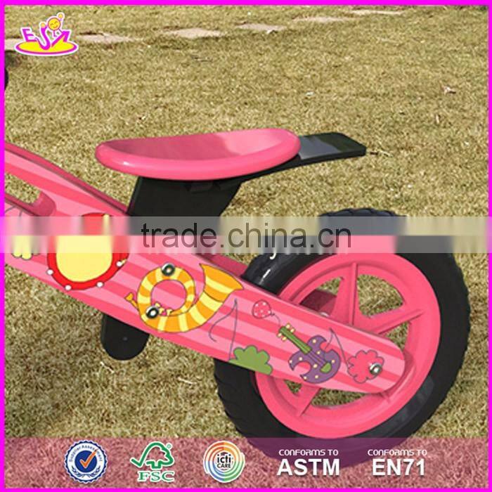 2017 Best design original work pink balance wooden kids bikes for sale W16C179