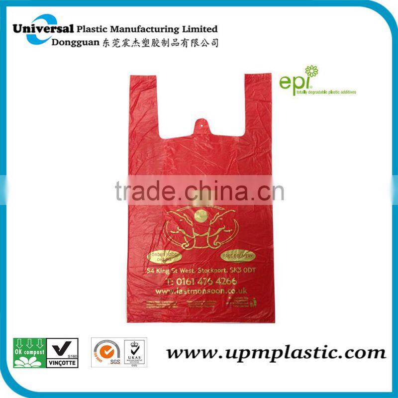 Tesco degradable vest shopping bag