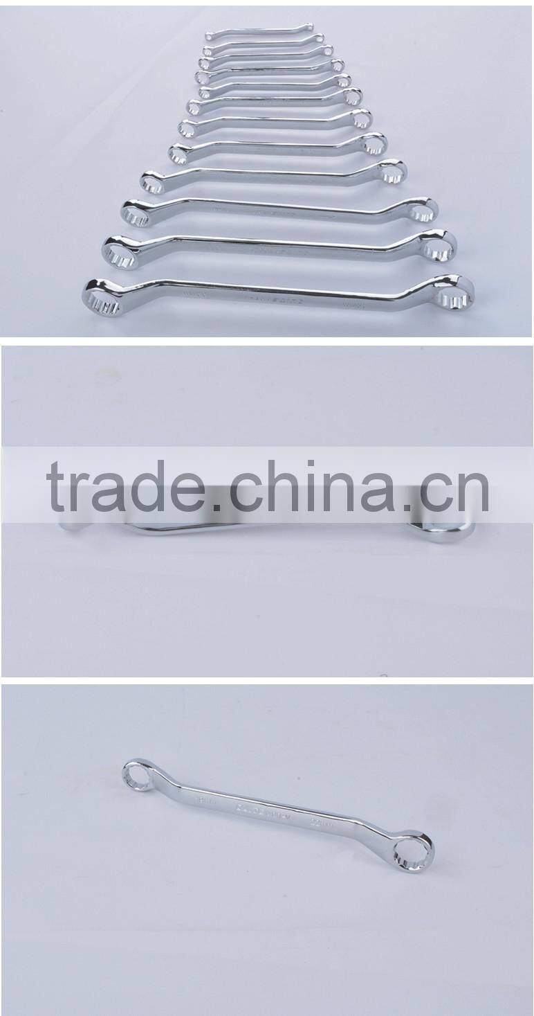 12pcs mirror surface double offset ring wrench set,12pcs anti-rust spaner wrench ring set ,12 pcs double ring wrench set