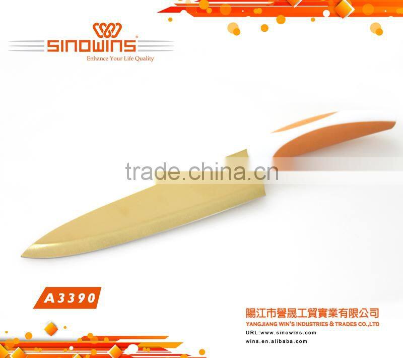 A3390 New Design 5pcs Colorful Titanium Blade 5pcs Stainless Steel Knife Set