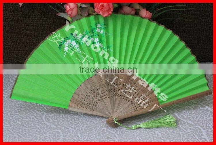 Natural bamboo craft hand fan with logo printing
