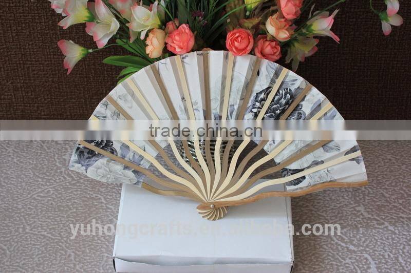 Colorful bamboo crafts gift fan