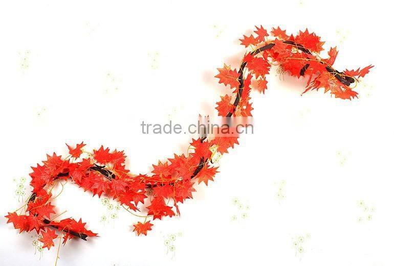 Fake maple leaves garland