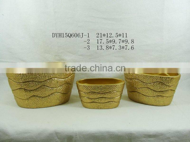 golden color terracotta flower pot christmas various shape ceramic flower pot