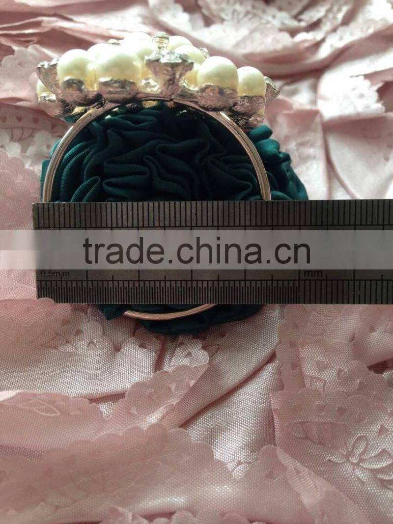 Silver Luxury Pearl & Rhinestone Napkin Ring For Wedding Candlelight Dinner