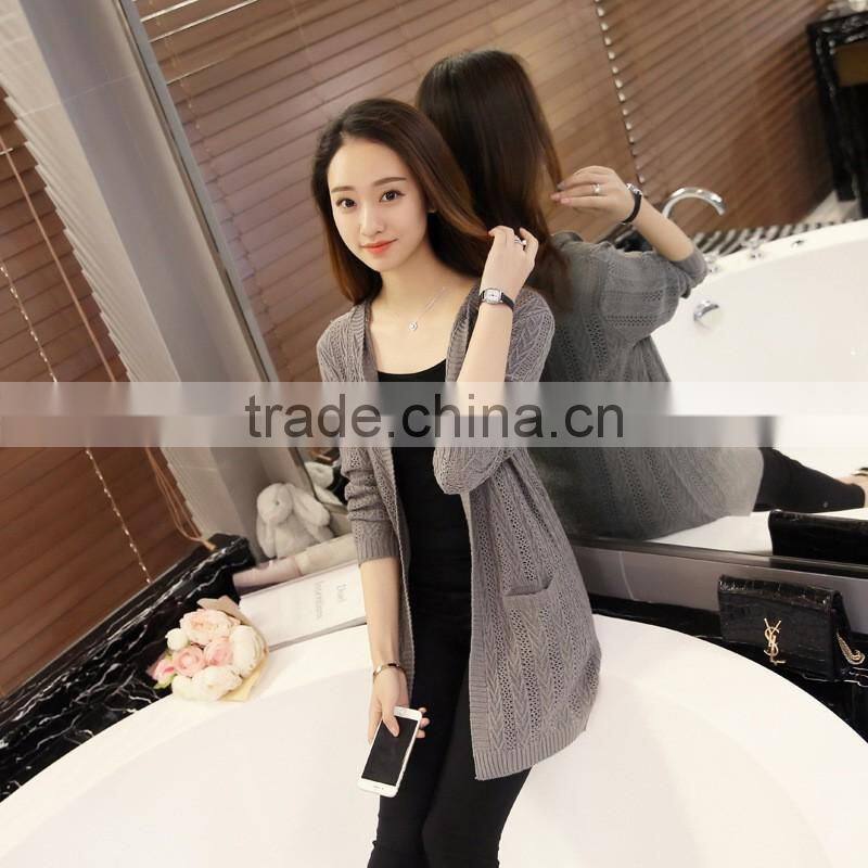 OEM Custom-Made hight quality ladies Button Down plain knitted Cardigan Sweater
