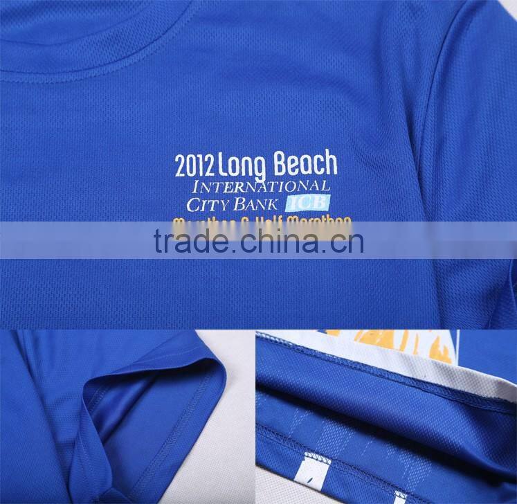 Quick dry t shirt offset pritn running t shirt for marathon
