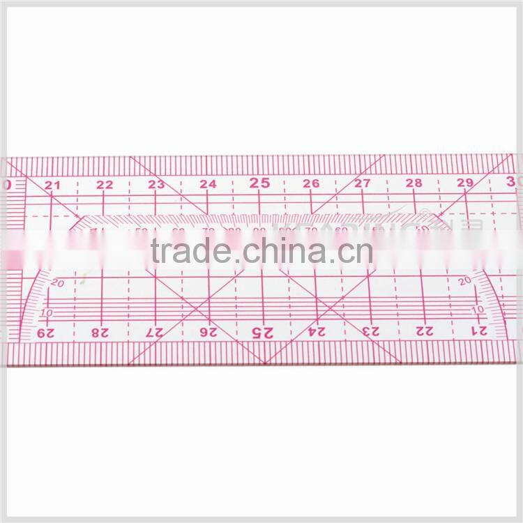 Kearing manufacture 5*50cm straight flexible 1.2mm thickness sandwich line plastic garment ruler for fashion design#8003