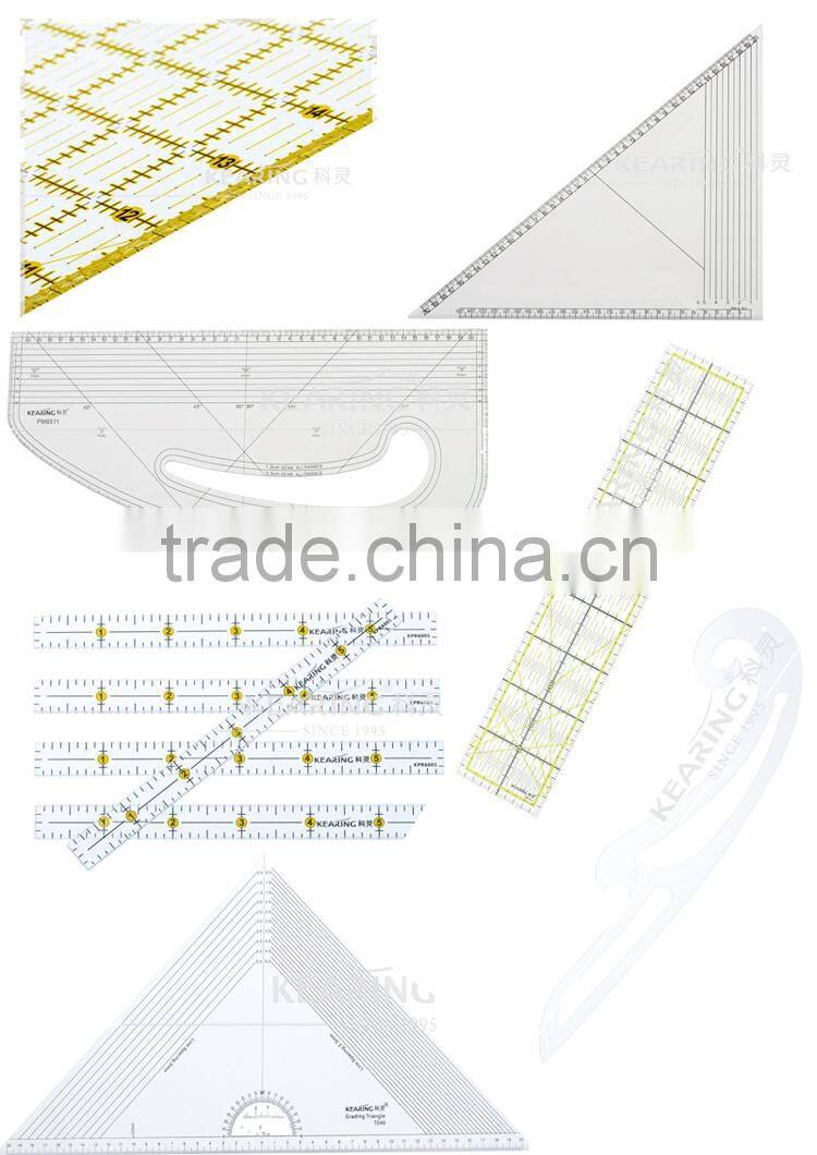 Kearing pro 3mm thickness durable acrylic Patchwork Ruler with Long diagonal 30 * 15 cm scale for Handicraft Design # KPR3015