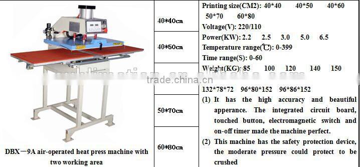 High pressure flat sublimation t shirt printing machine in good service for hot sell