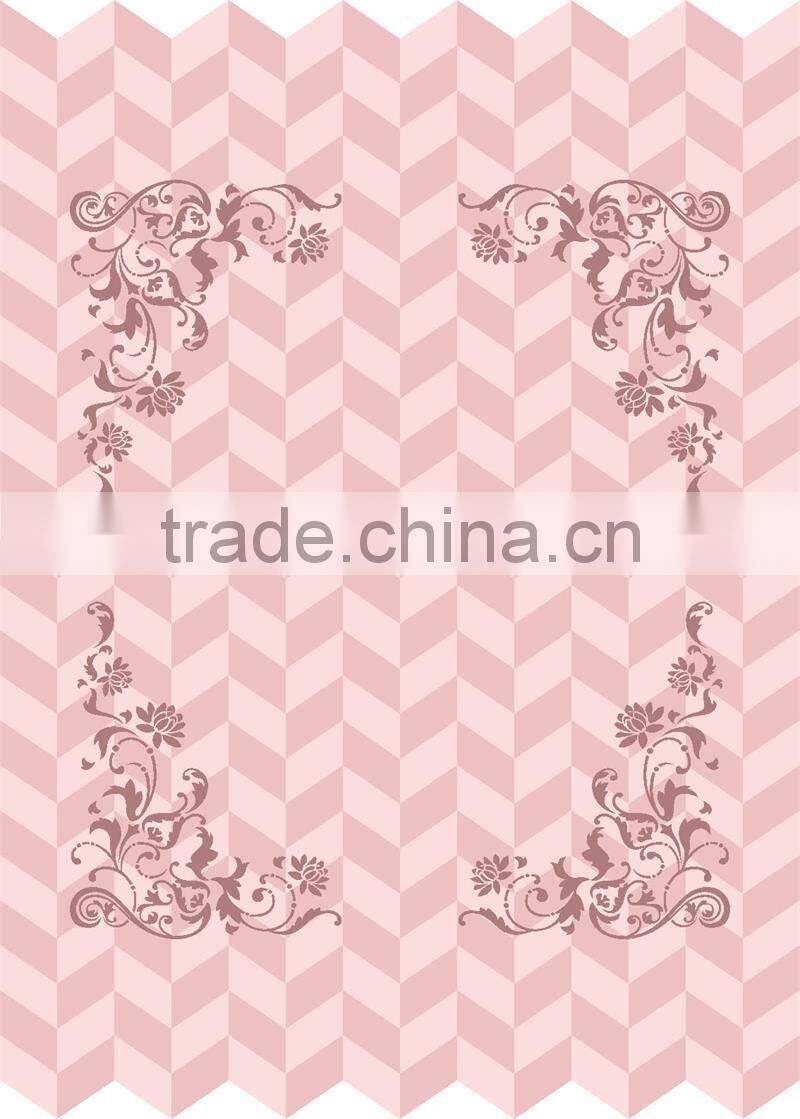 geometric design screen printed travel blanket floral woven embossed micro plush raschel blanket