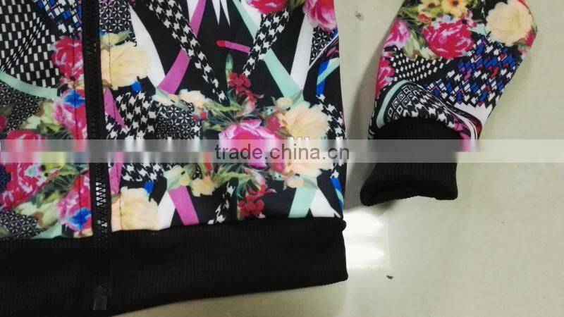 Yiwu stocks lots girl's fashion long sleeve printed jacket