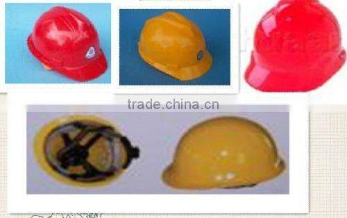 CE safety hard hat with fluorescent bar/PE protective helmet construction/rd ,yellow/blue/white