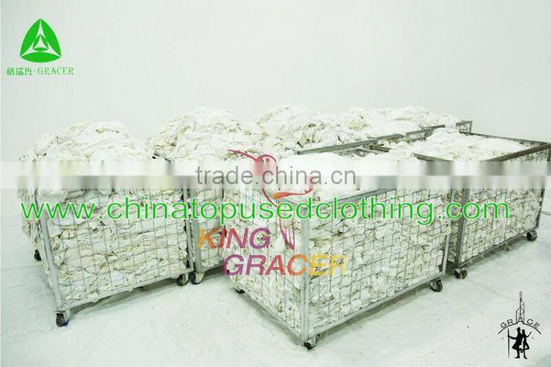 Factory price second hand 100 cotton grey fabric,wholesale used plain white cotton fabric