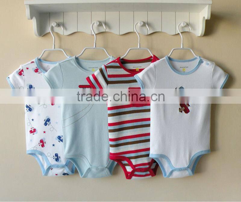 mom and bab 2013 Summer baby romper 100% cotton short bodysuit 4in1 gift box gift set