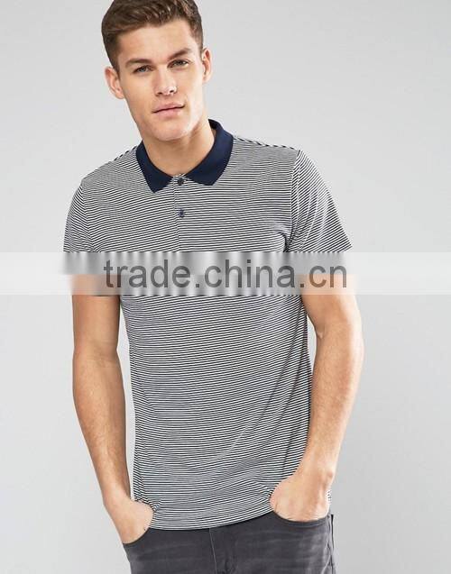 Latest design stripe jersey 100% cotton men polo shirt OEM/ODM service